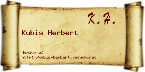 Kubis Herbert névjegykártya